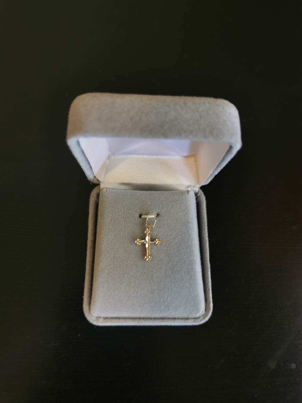 14k Yellow Gold Small Cross Charm Pendant